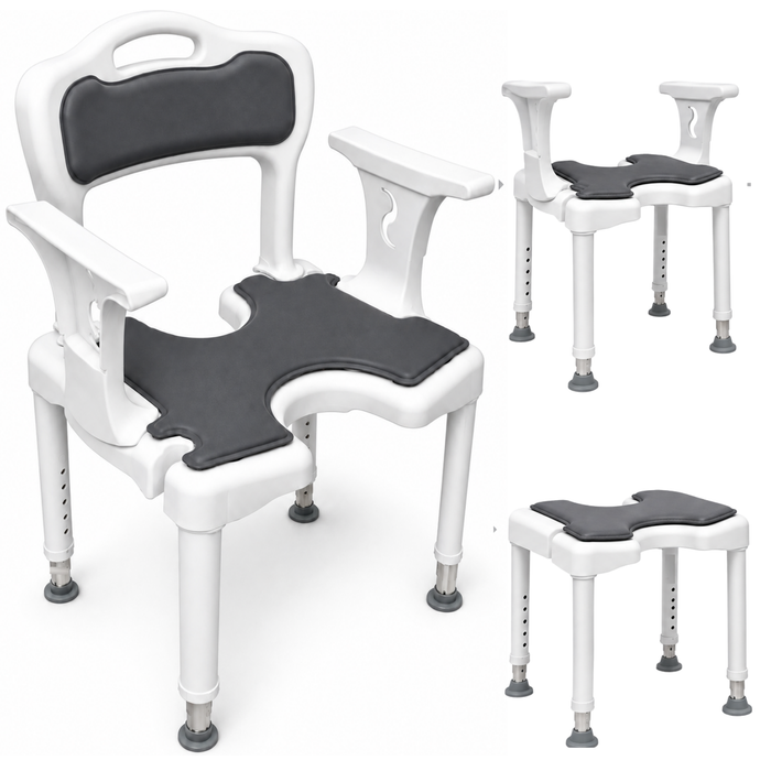 Silla Ducha 3 en 1 Forma de U | Taburete Baño Antideslizante