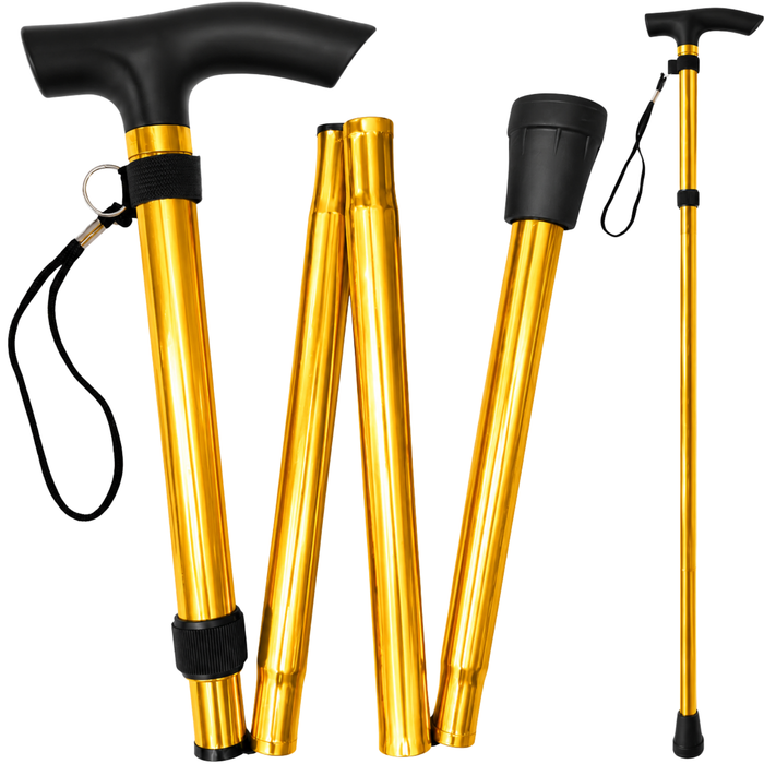 Bastón Plegable Regulable y Extensible | Muletilla Dorada
