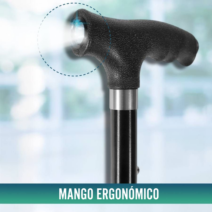 Bastón Plegable para Mayores Extensible con Luz LED