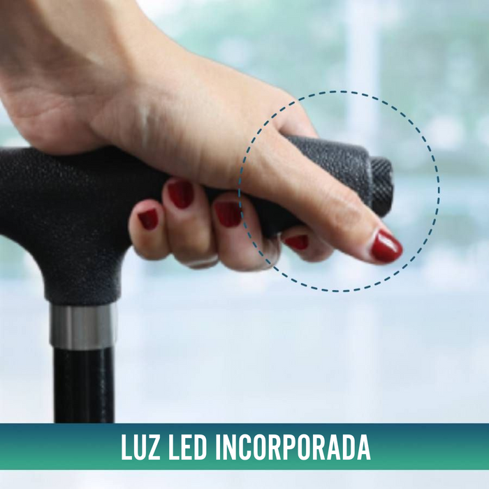 Bastón Plegable para Mayores Extensible con Luz LED