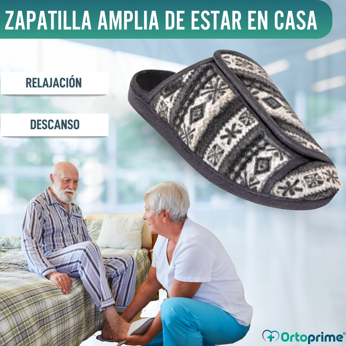 Zapatilla de Estar en Casa Esquimal con Velcro