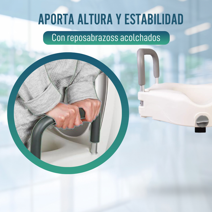 Elevador WC 12 cm Reposabrazos Acolchados