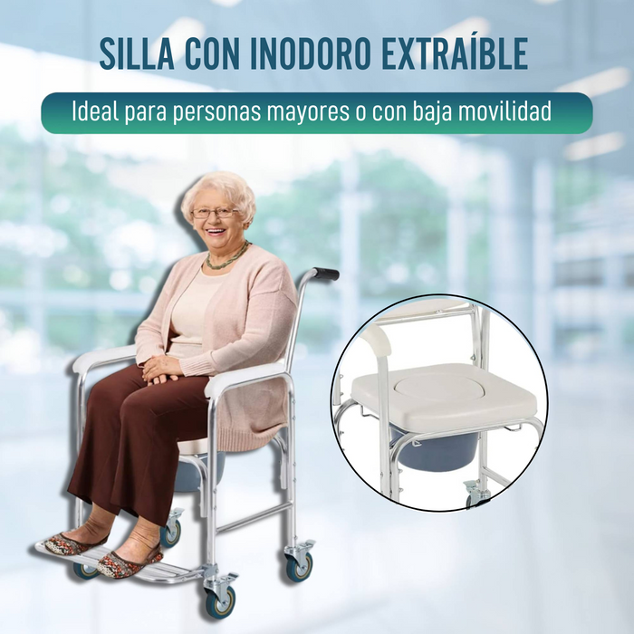 Silla Ducha WC con Pies Abatibles