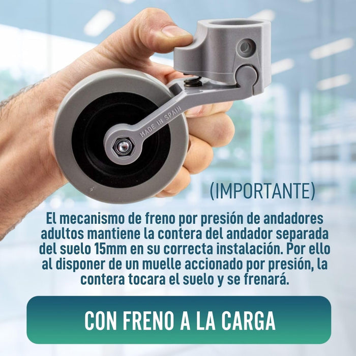 Kit x2 Ruedas para Andadores y Caminadores 22, 25 y 30 mm