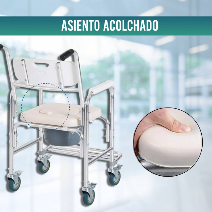 Silla Ducha WC con Pies Abatibles