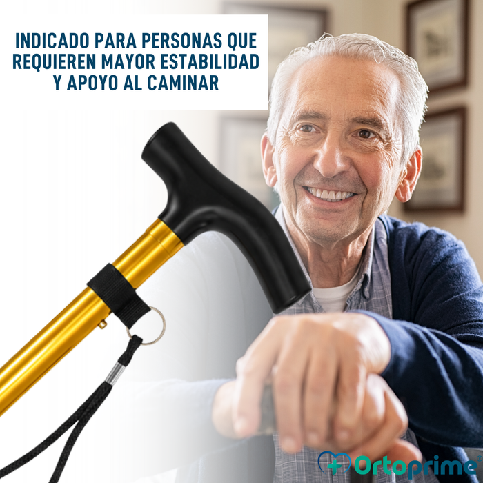 Bastón Plegable Regulable y Extensible | Muletilla Dorada