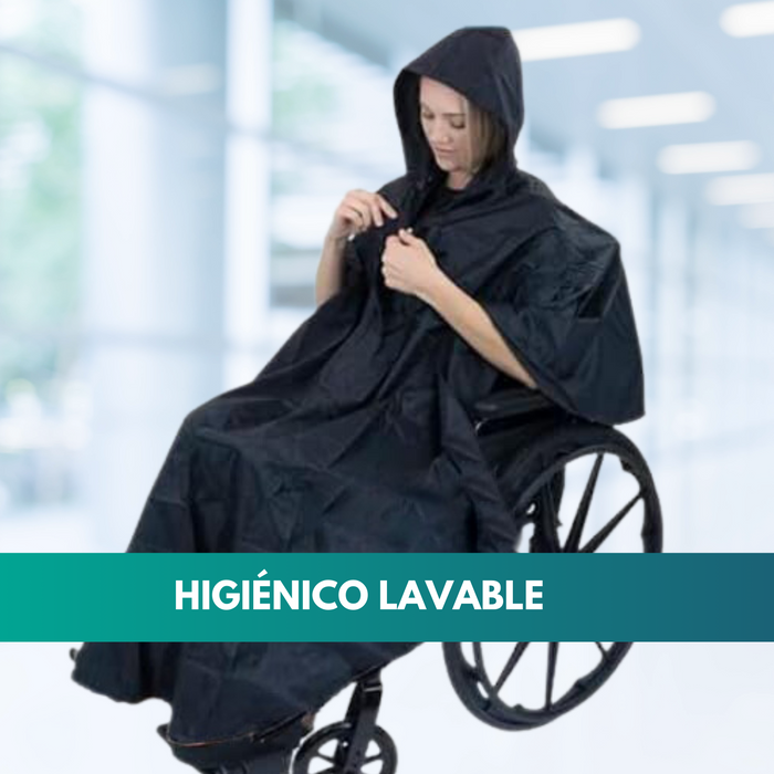 Chubasquero Impermeable con Cremallera para Silla de Ruedas
