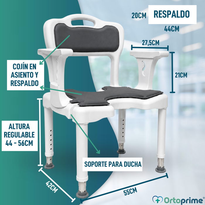 Silla Ducha 3 en 1 Forma de U | Taburete Baño Antideslizante