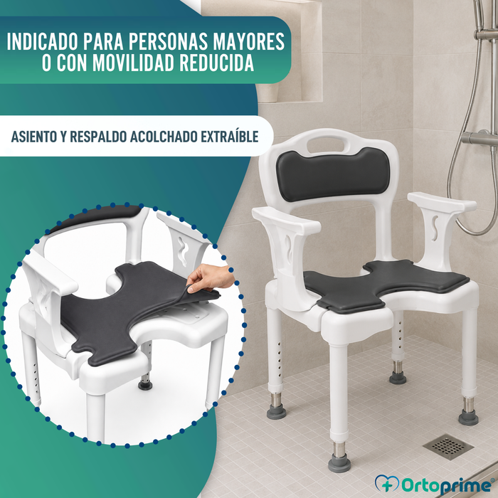 Silla Ducha 3 en 1 Forma de U | Taburete Baño Antideslizante