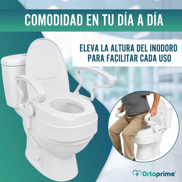 Elevador WC Regulable en 3 Altura | Alzador WC con Tapa