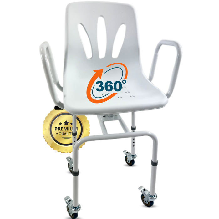 Silla Ducha Giratoria 360º con Ruedas | Silla Baño Adultos