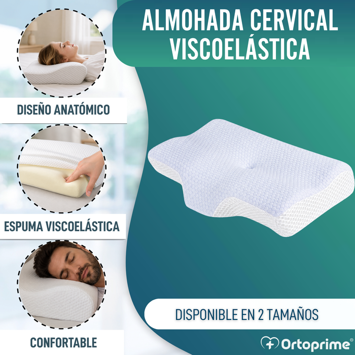 Almohada Cervical Ergonómica Viscoelástica  | Descanso Reparador