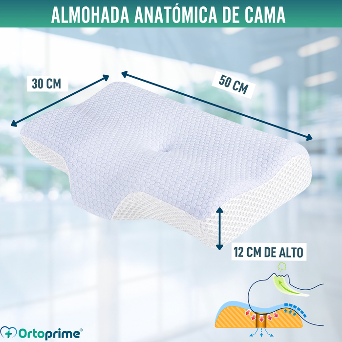 Almohada Cervical Ergonómica Viscoelástica  | Descanso Reparador