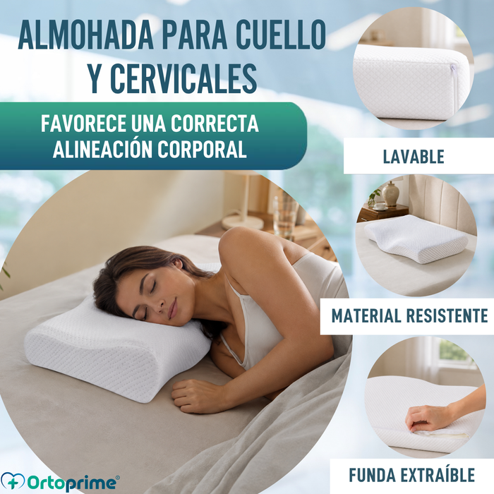 Almohada Cervical Ergonómica Viscoelástica  | Descanso Reparador