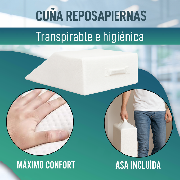Almohada Viscoelástica para Piernas | Cuña Reposapiernas Recta