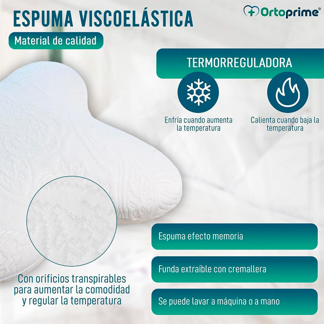 Almohada Viscoelástica Mariposa con Efecto Memoria Adaptable