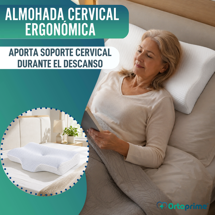 Almohada Cervical Ergonómica Viscoelástica  | Descanso Reparador