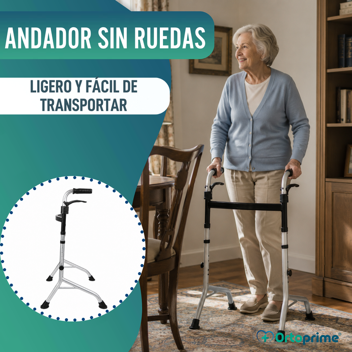 Andador Sin Ruedas con Asas Plegables | Altura Regulable