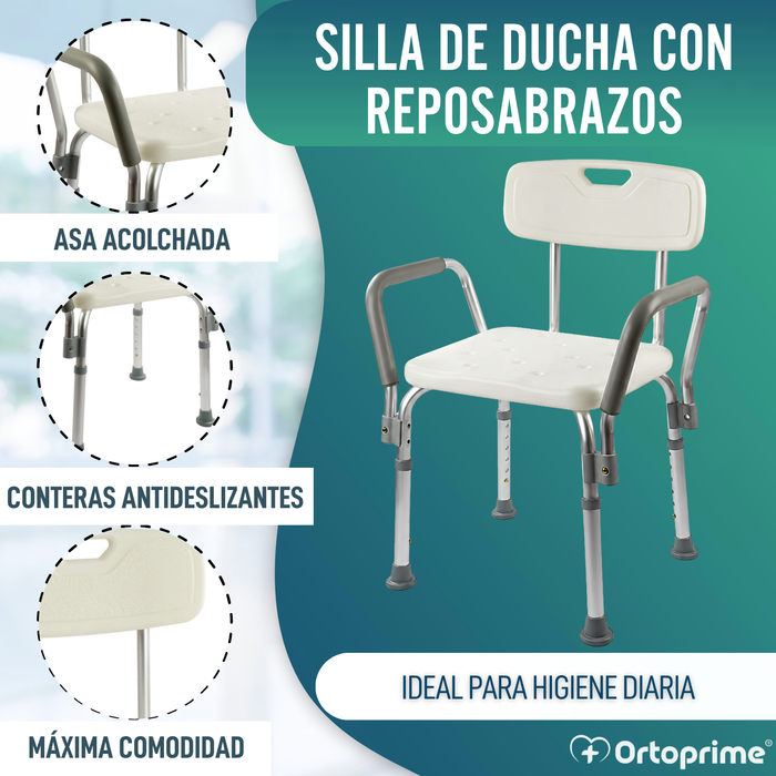 Silla de Ducha con Reposabrazos Confort