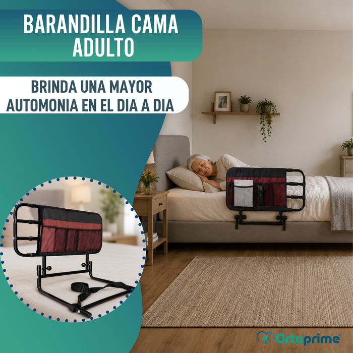 Barandilla para la Cama de Adulto con Bolsillos Extensible