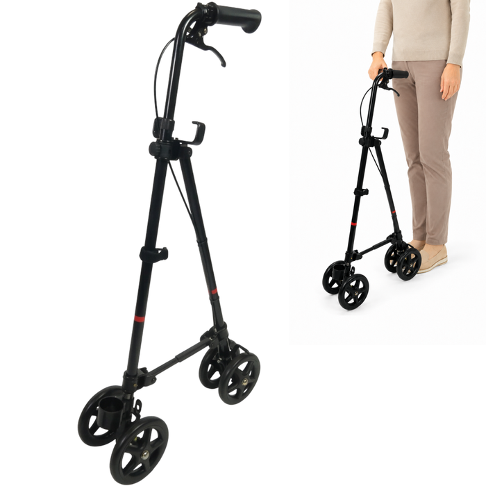 Bastón de 4 Ruedas con Freno Trasero | Regulable en Altura
