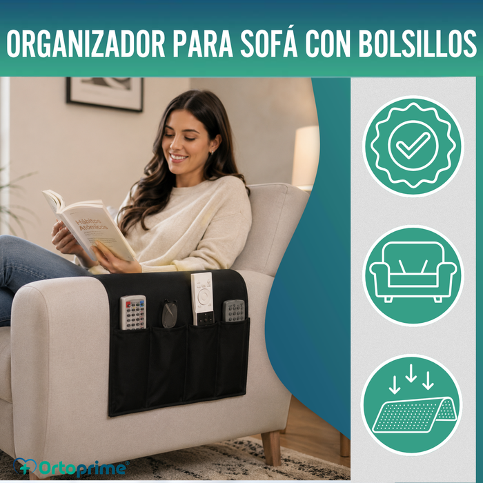 Organizador de Reposabrazos Sillón 5 Bolsillos | Antideslizante