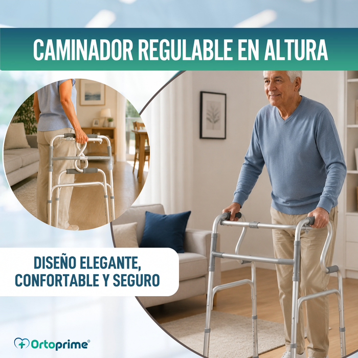 Andador para Adultos con Incorporador | Caminador Aluminio Plegable