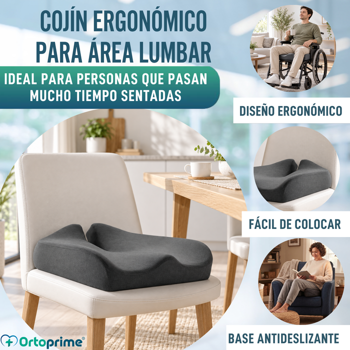 Cojín Ortopédico Antideslizante para Coxis | Ergonomic