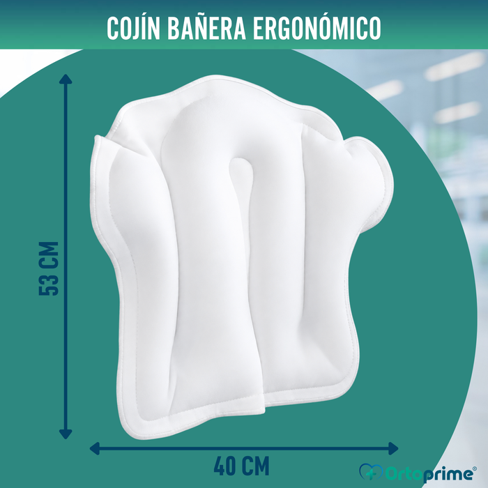 Cojín Bañera Inflable con Ventosas Respaldo para Espalda