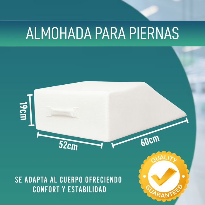 Almohada Viscoelástica para Piernas | Cuña Reposapiernas Recta