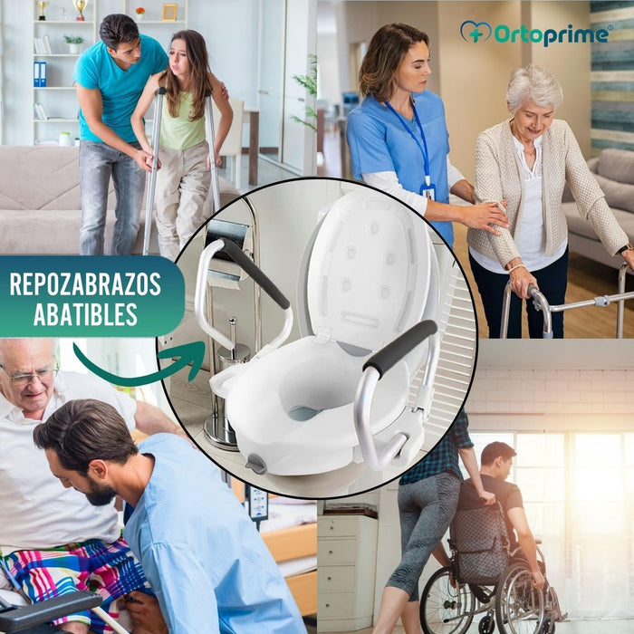 Elevador WC 12 cm con Reposabrazos Abatibles