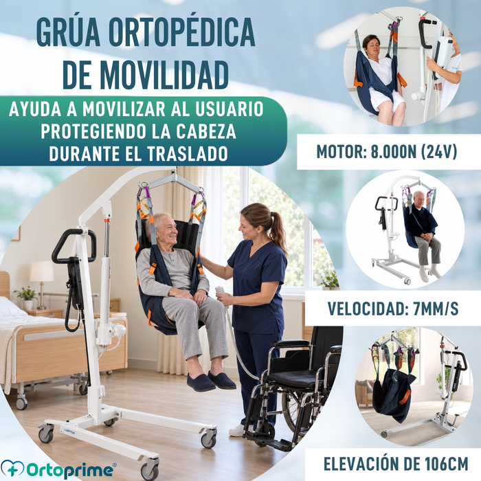 Grúa Ortopédica | Arnés con Soporte de Cabeza Incluido