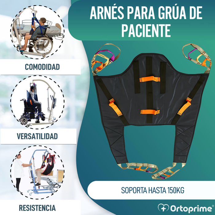 Grúa Ortopédica | Arnés con Soporte de Cabeza Incluido