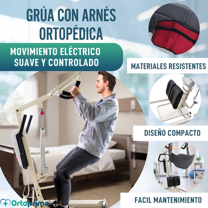 Grúa Eléctrica Bipedestación con Arnés | Movilidad Reducida