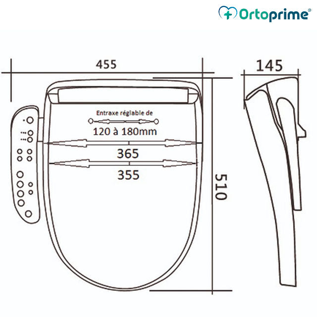 Bidet para Inodoro Lavado y Secado con Control de Mando