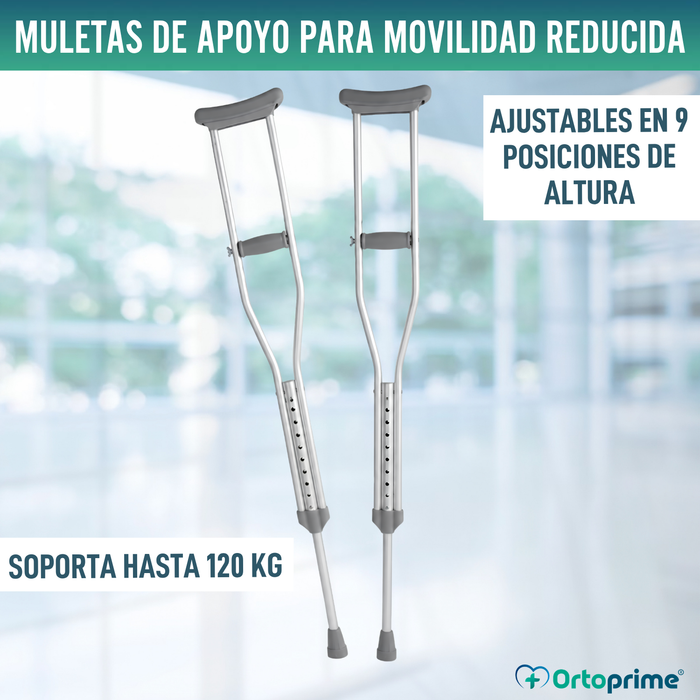 Muletas Adulto Axilares | Muletas Regulables Aluminio Pack x2