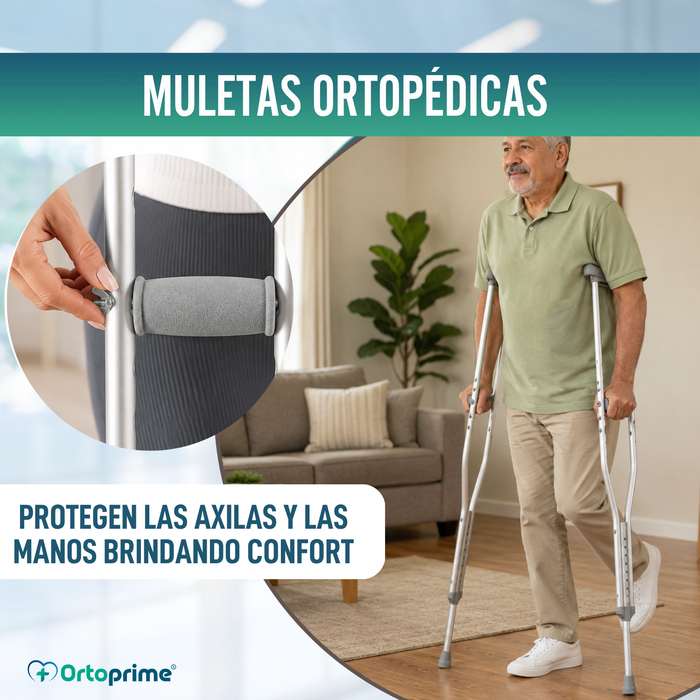 Muletas Adulto Axilares | Muletas Regulables Aluminio Pack x2