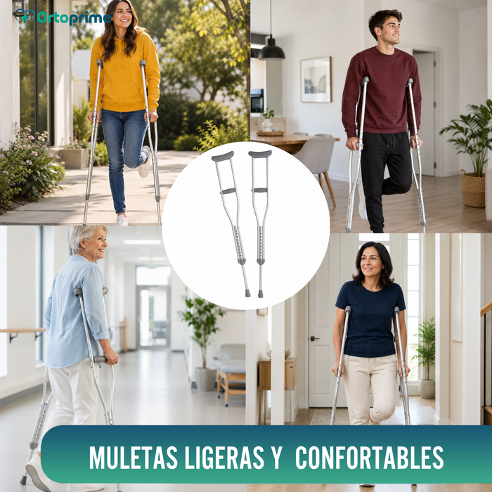 Muletas Adulto Axilares | Muletas Regulables Aluminio Pack x2