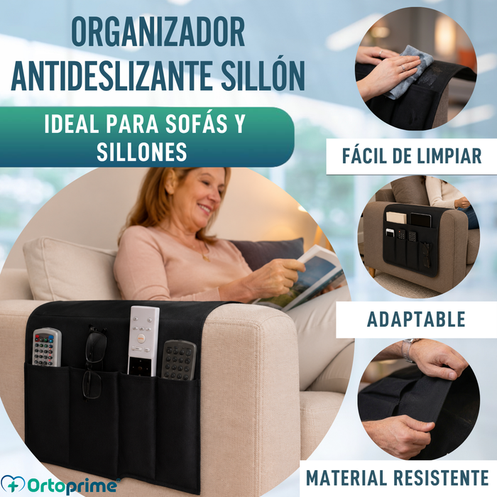 Organizador de Reposabrazos Sillón 5 Bolsillos | Antideslizante