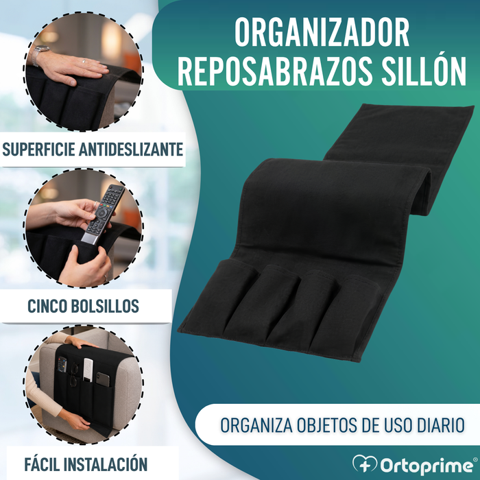 Organizador de Reposabrazos Sillón 5 Bolsillos | Antideslizante