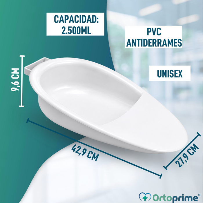 Cuña Orinal para Adultos 2,5 Litros | Orinal para Cama Unisex