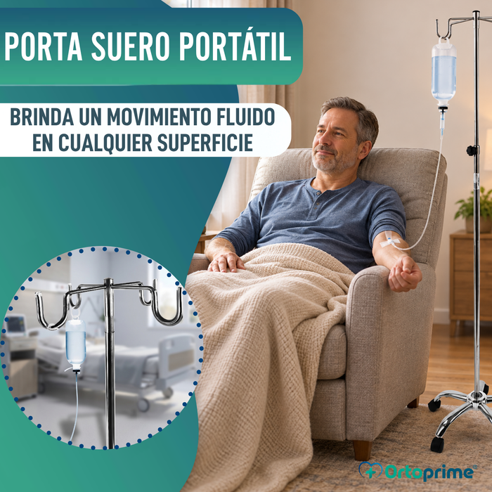 Porta Suero Hospitalario Portátil Profesional y Domiciliario