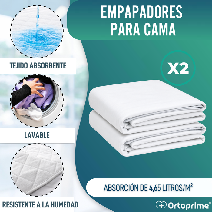 PACK 2 Empapadores Super Absorbentes Cama 135 cm 4,65 Litros/m2