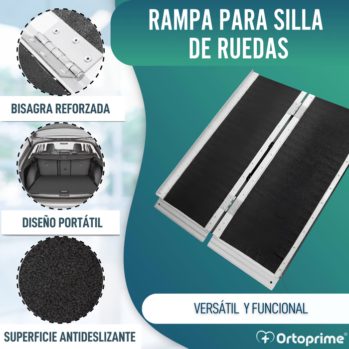 Rampa para Silla de Ruedas Plegable Salvaescaleras Portátil