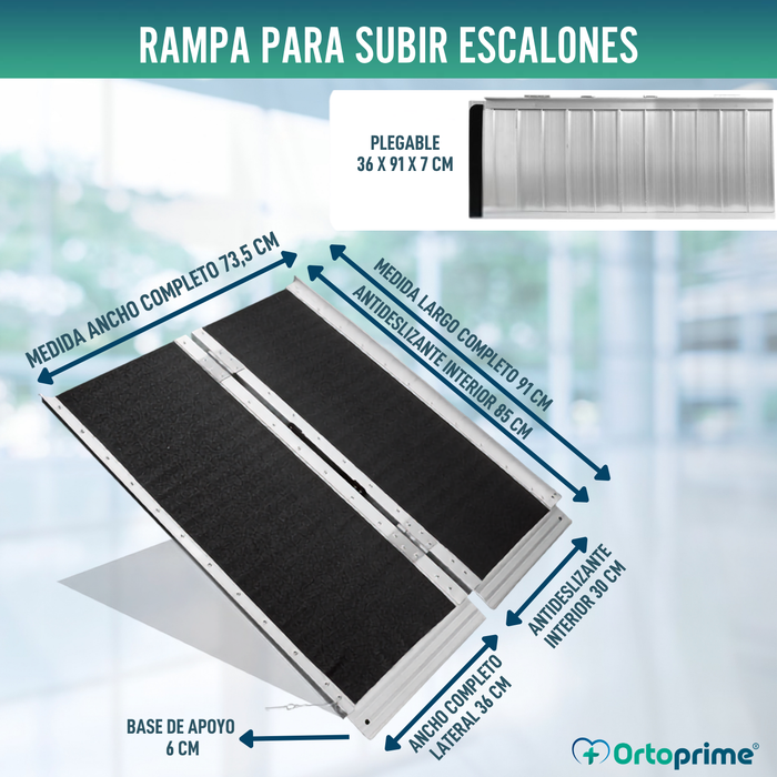 Rampa para Silla de Ruedas Plegable Salvaescaleras Portátil