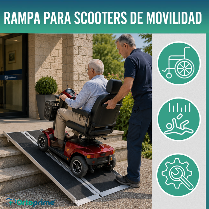 Rampa para Silla de Ruedas Plegable Salvaescaleras Portátil