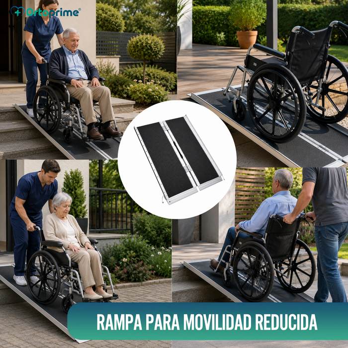 Rampa para Silla de Ruedas Plegable Salvaescaleras Portátil