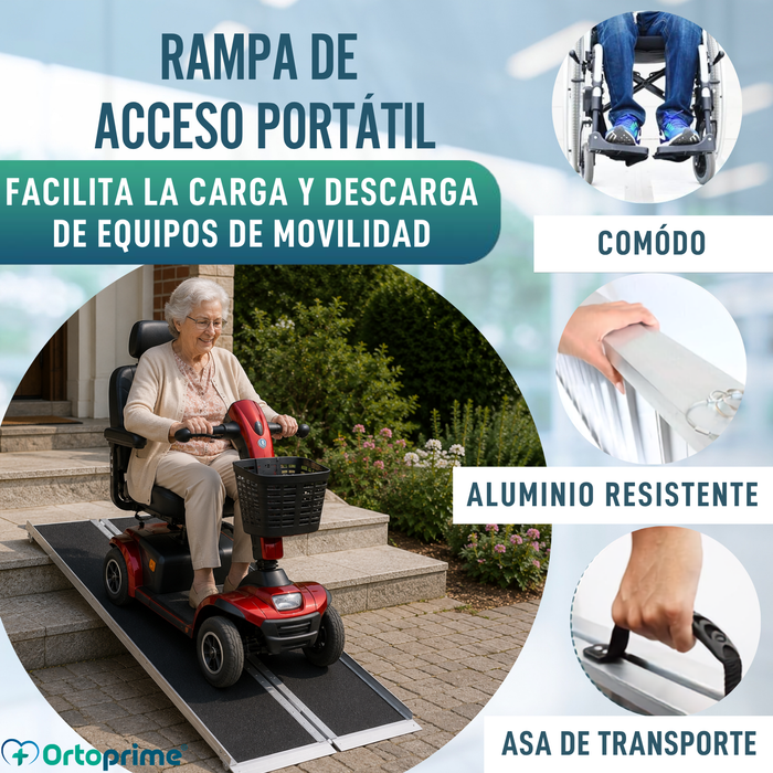 Rampa para Silla de Ruedas Plegable Salvaescaleras Portátil