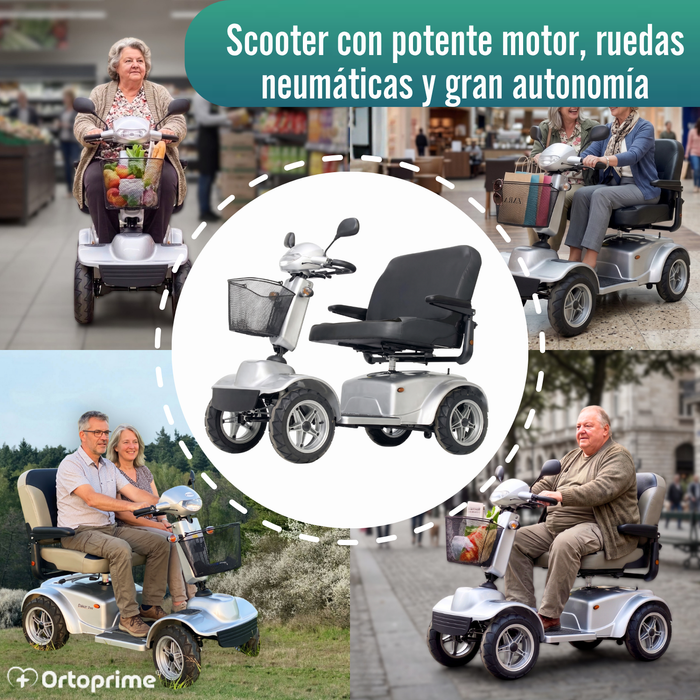 Scooter Eléctrico Minusválido Dúo Cuatro Ruedas Todo Terreno