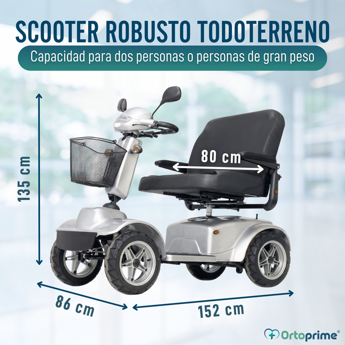 Scooter Eléctrico Minusválido Dúo Cuatro Ruedas Todo Terreno
